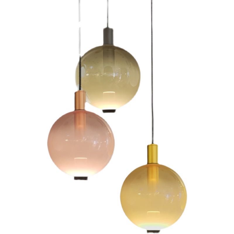 Valentina Elegant LED Pendant Lamp, Multicolored, Metal/Glass, Living Room