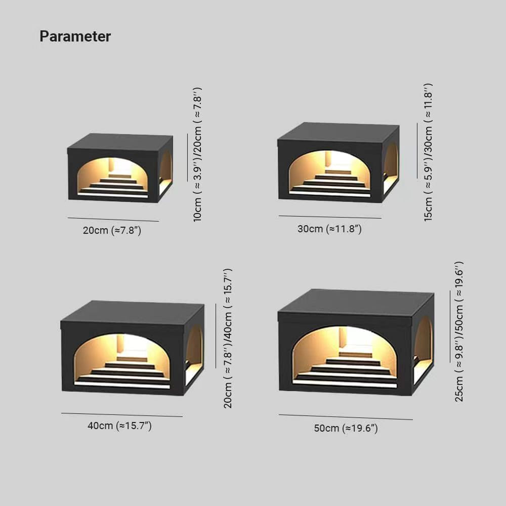 Riley Trappedesign Solenergi Udendørslamper Pælemontage-søjlelampe, L 10CM/15CM/20CM/25CM