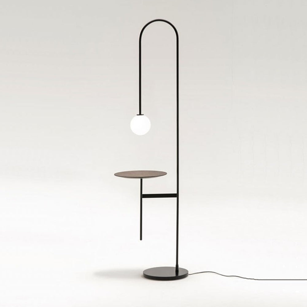 Valentina Minimalistisk Metal/Marmor/Glas Gulvlampe med Bord