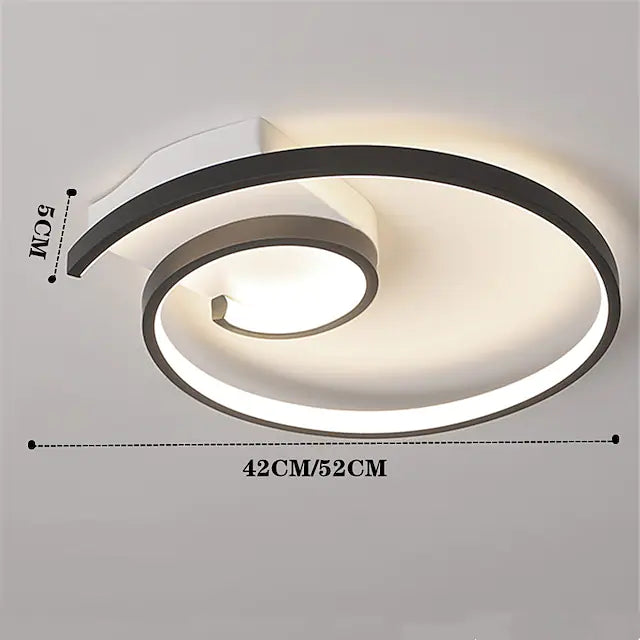 Modern Simple Round Spiral LED Ceiling Lamp for Bedroom &amp; Living Room